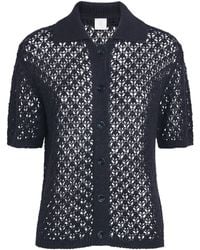 Eleventy - Linen-Silk Knitted Open-Work Shirt - Lyst