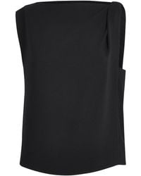 Vince - Crepe Draped-Shoulder Top - Lyst