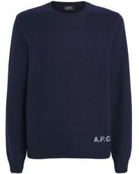 A.P.C. - Merino Wool Edward Logo Sweater - Lyst