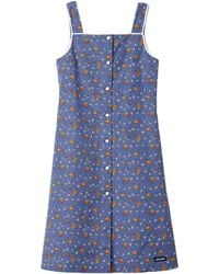 Miu Miu - Cotton Poplin Floral Mini Dress - Lyst