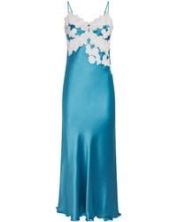 Loretta Caponi - Silk Lace-Detail Giadeite Nightdress - Lyst