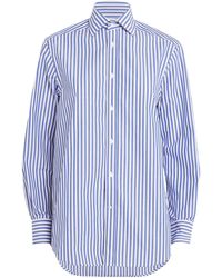 With Nothing Underneath - Fine Poplin Royal Stripe The Boyfriend Shirt - Lyst