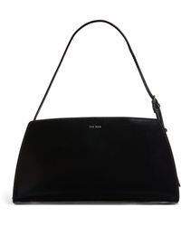 The Row Morgan Small Suede Shoulder Bag in Black | Lyst