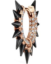 Maria Tash - Moissanite Mohawk And Diamond Pavé Hoop Earring - Lyst