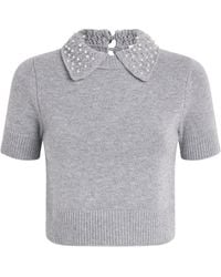Claudie Pierlot - Wool-Cashmere Embellished Sweater - Lyst