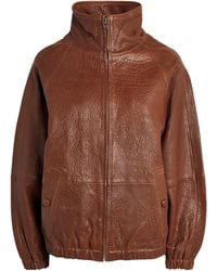 Sandro - Oversized Leather Jacket - Lyst