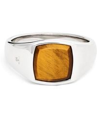 Tom Wood - Rhodium-Plated Sterling Kay Tiger Eye Ring - Lyst