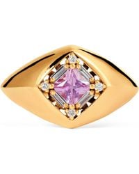 Suzanne Kalan - Diamond And Sapphire Princess Signet Ring - Lyst