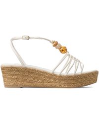 Jimmy Choo - Lemi 50 Leather Wedge Sandals - Lyst