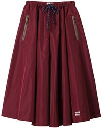 Miu Miu - Technical Drawstring Midi Skirt - Lyst