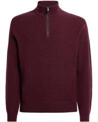Canali - Virgin Wool-Cashmere Quarter-Zip Sweater - Lyst