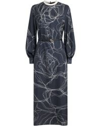 Fabiana Filippi - Silk Printed Midi Dress - Lyst