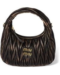 Miu Miu - Small Matelassé Lambskin Wander Top-Handle Bag - Lyst