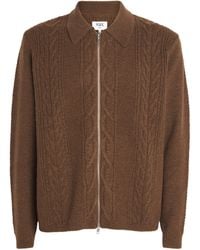 Wax London - Cable-Knit Friar Zip-Up Cardigan - Lyst