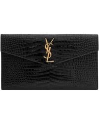 Saint Laurent - Uptown Leather Clutch Bag - Lyst
