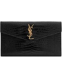 Saint Laurent - Uptown Leather Clutch Bag - Lyst