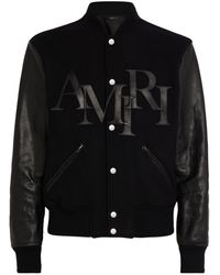 Amiri - Wool-leather Logo Varsity Jacket - Lyst