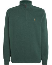 Polo Ralph Lauren Quarter-Zip Cotton Sweater in Blue for Men Lyst UK