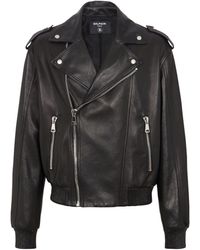 Balmain - Leather Biker Jacket - Lyst