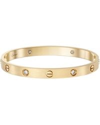 Cartier - And Diamond Brushed Love Bangle - Lyst
