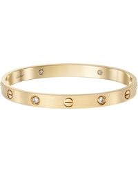 Cartier - And Diamond Brushed Love Bangle - Lyst