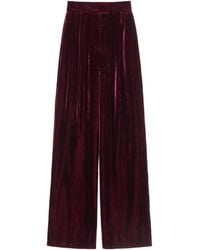 Valentino - Velvet Wide-Leg Trousers - Lyst