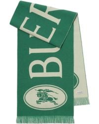Burberry - Wool Logo Scarf - Lyst