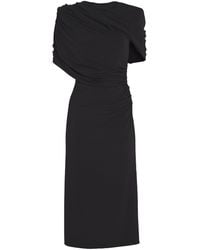 Stella McCartney - Jersey Draped Midi Dress - Lyst