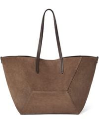 Brunello Cucinelli - Large Suede Bc Duo Tote Bag - Lyst
