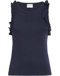 Claudie Pierlot - Cotton Ruffle-Detail Tank Top - Lyst