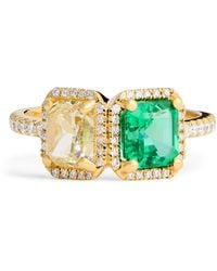Suzanne Kalan - Toi Et Moi Diamond And Emerald Ring - Lyst