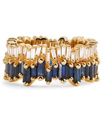 Suzanne Kalan - Diamond And Sapphire Double Stack Eternity Band - Lyst
