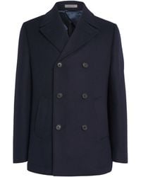 Corneliani - Wool-Silk-Cashmere Pea Coat - Lyst
