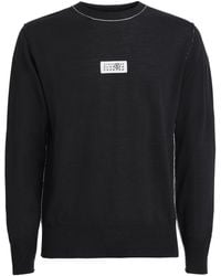 MM6 by Maison Margiela - Virgin Wool-Blend Numeric Tab Sweater - Lyst