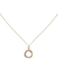 Cartier - Mixed And Diamond Trinity Necklace - Lyst