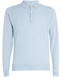 John Smedley - Merino Wool Long-sleeve Polo Shirt - Lyst