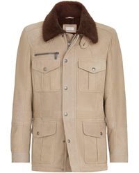 Brunello Cucinelli - Waxed Shearling Safari Jacket - Lyst
