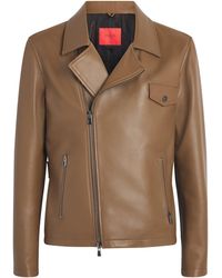 Isaia - Lamb Suede Motorcycle Jacket - Lyst