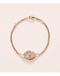 Suzanne Kalan - Diamond And Sapphire Evil Eye Chain Bracelet - Lyst