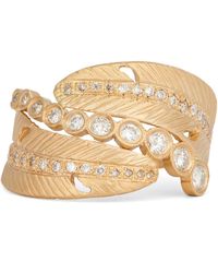 Jacquie Aiche - Yellow Gold And Diamond Feather Wrap Ring - Lyst