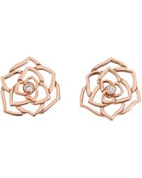 Piaget - Rose And Diamond Rose Earrings - Lyst