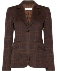 Max Mara - Virgin Wool-Blend Prince Of Wales Check Blazer - Lyst