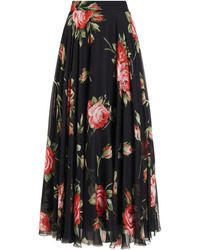 Dolce & Gabbana - Floral Maxi Skirt - Lyst