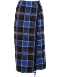 Guest In Residence - Cashmere Tartan Wrap Midi Skirt - Lyst