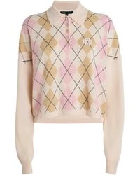 Maje - Argyle Polo-Neck Sweater - Lyst