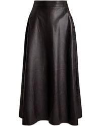 Ralph Lauren - Leather Vickie Midi Skirt - Lyst
