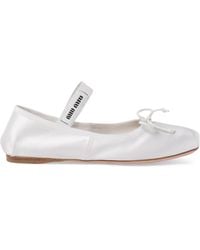 Miu Miu - Satin Ballet Flats - Lyst