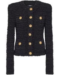 Balmain - Tweed Button-Up Jacket - Lyst