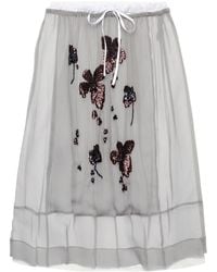 Prada - Embroidered Chiffon Midi Skirt - Lyst