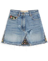 Valentino - Denim Mini Skirt - Lyst